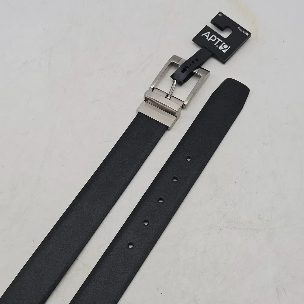 Apt. 9 Belt Black Brown Reversible Syn Leather Mens 34-36‎ Nickel Buckle
